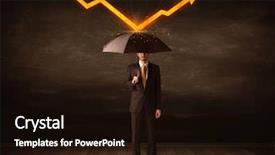  Presentation with umbrella - Audience pleasing PPT layouts consisting of umbrella keeping orange arrow backdrop and a wine colored foreground