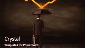  Presentation with umbrella - Beautiful presentation design featuring umbrella keeping orange arrow backdrop and a wine colored foreground