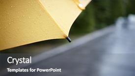  Presentation with walk - Presentation theme having umbrella selective focus on nearest background and a dark gray colored foreground