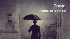  Presentation with umbrella - Beautiful PPT layouts featuring umbrella standing over apocalyptic backdrop and a dark gray colored foreground