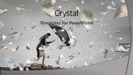  Presentation with overcoming crisis - Colorful PPT theme enhanced with umbrella strong wind - overcoming challenges and crisis mixed backdrop and a  colored foreground