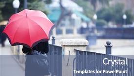  Presentation with umbrella - Beautiful presentation featuring umbrella while it s rain backdrop and a ocean colored foreground