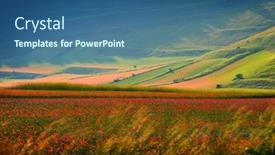  Presentation with italy - Cool new slide set with umbria-italy-cultivated-and-flowery backdrop and a ocean colored foreground