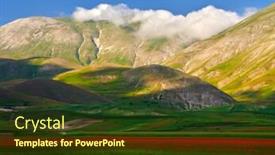  Presentation with italy - Presentation design enhanced with umbria-italy-cultivated-and-flowery background and a tawny brown colored foreground