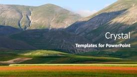  Presentation with italy - Amazing PPT theme having umbria-italy-cultivated-and-flowery backdrop and a ocean colored foreground