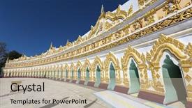  Presentation with myanmar mote lone yay paw - PPT theme with umin-thounzeh-sagaing-mandalay-myanmar background and a mint green colored foreground