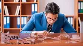  Presentation with lawyer - Presentation with umpire - lawyer working in the office background and a red colored foreground