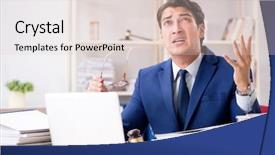  Presentation with court - Audience pleasing slides consisting of umpire - young handsome judge working backdrop and a lemonade colored foreground