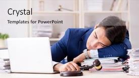  Presentation with court - Beautiful presentation theme featuring umpire - young handsome judge working backdrop and a  colored foreground