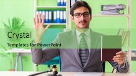  Presentation with law enforcement police dispatcher working - Beautiful slides featuring umpire - young handsome lawyer working backdrop and a seafoam green colored foreground