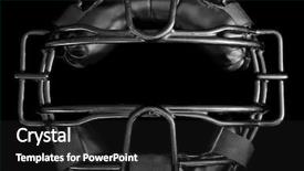  Presentation with well - PPT layouts consisting of umpire mask in black background and a dark gray colored foreground