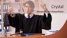  Presentation with court clerk - Beautiful slide set featuring umpires - young handsome judge working backdrop and a coral colored foreground