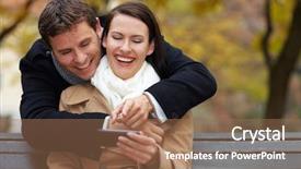  Presentation with adolescent social media - Presentation theme consisting of human resourse - business documents on office table background and a white colored foreground