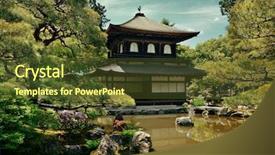  Presentation with historical building - Theme having un buliding - ginkaku-ji temple with historical building background and a tawny brown colored foreground