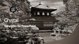  Presentation with historical building - Audience pleasing slide deck consisting of un buliding - ginkaku-ji temple with historical building backdrop and a  colored foreground