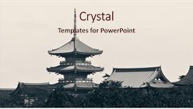  Presentation with kyoto - Presentation theme enhanced with un buliding - jishu jinja shrine panorama background and a lemonade colored foreground