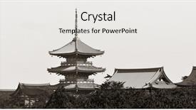  Presentation with kyoto university - Theme consisting of un buliding - jishu jinja shrine panorama background and a  colored foreground