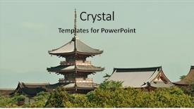  Presentation with kyoto - Presentation design with un buliding - jishu jinja shrine panorama background and a  colored foreground
