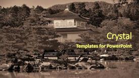  Presentation with historical building - Audience pleasing PPT theme consisting of un buliding - kinkaku-ji temple with historical building backdrop and a tawny brown colored foreground