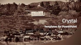  Presentation with historical building - Presentation with un buliding - kinkaku-ji temple with historical building background and a tawny brown colored foreground