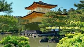  Presentation with historical building - Slide deck having un buliding - kinkaku-ji temple with historical building background and a tawny brown colored foreground