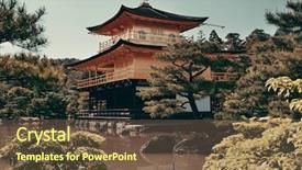  Presentation with historical building - Cool new PPT theme with un buliding - kinkaku-ji temple with historical building backdrop and a tawny brown colored foreground