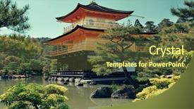  Presentation with historical building - Presentation design with un buliding - kinkaku-ji temple with historical building background and a tawny brown colored foreground