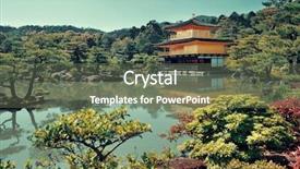  Presentation with historical building - Audience pleasing theme consisting of un buliding - kinkaku-ji temple with historical building backdrop and a tawny brown colored foreground