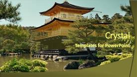  Presentation with historical building - Cool new PPT theme with un buliding - kinkaku-ji temple with historical building backdrop and a tawny brown colored foreground