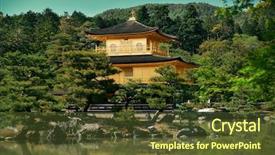  Presentation with historical building - Beautiful slides featuring un buliding - kinkaku-ji temple with historical building backdrop and a tawny brown colored foreground