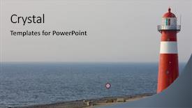  Presentation with lighthouse beacon - PPT layouts consisting of un buliding - lighthouse westkapelle zeeland netherlands background and a light gray colored foreground