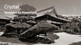  Presentation with historical building - Colorful PPT theme enhanced with un buliding - shrine with historical building backdrop and a  colored foreground