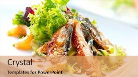  Presentation with japanese food - Presentation design featuring unagi sauce japanese food background and a yellow colored foreground