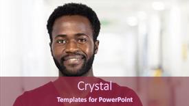  Presentation with medical smiling doctor - Presentation theme having unaltered-portrait-of-african-american background and a violet colored foreground