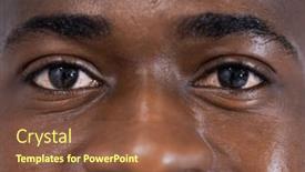  Presentation with medical smiling doctor - Presentation theme consisting of unaltered-portrait-of-eyes background and a tawny brown colored foreground