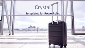  Presentation with building security - Audience pleasing theme consisting of unattended-suitcase-posing-security-threat backdrop and a sky blue colored foreground