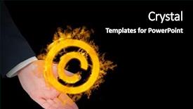  Presentation with fire on a black - Slide deck having unauthorized - hand with copyrighht fire icon background and a black colored foreground