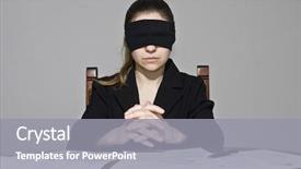  Presentation with blindfolded - Presentation having unaware - blindfolded businesswoman signing papers background and a gray colored foreground