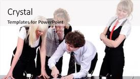  Presentation with team together everyone achieves more - Amazing presentation theme having unaware - business team working together backdrop and a  colored foreground