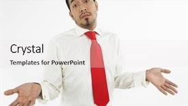  Presentation with executive - Audience pleasing theme consisting of unaware - portrait of a male executive backdrop and a sky blue colored foreground