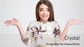  Presentation with portrait of a sleeping sloth - Beautiful presentation featuring unaware - portrait of a young woman backdrop and a  colored foreground