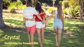  Presentation with cheating - Slides enhanced with unaware - rear view of man cheating background and a  colored foreground