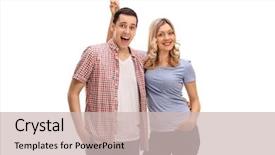  Presentation with boyfriend and girlfriend - Cool new slides with unaware - woman pranking her boyfriend backdrop and a  colored foreground