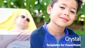  Presentation with happily married couples - Cool new presentation theme with unaware - young boy smiling happily backdrop and a  colored foreground