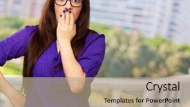  Presentation with lactation young woman breastfeeding - Amazing slides having unbelief - portrait of a young woman backdrop and a  colored foreground