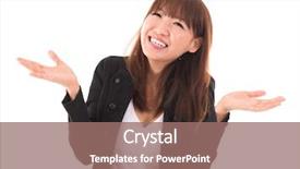  Presentation with army forces female - PPT theme featuring unbelief - portrait of asian businesswoman open background and a  colored foreground