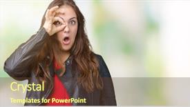  Presentation with plus size fashion model - PPT theme featuring unbelieve - beautiful plus size young woman background and a  colored foreground