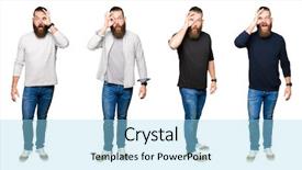  Presentation with one young man exercising handball - Slide set consisting of unbelieve - collage of young man background and a  colored foreground