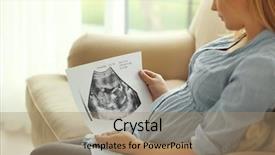  Presentation with baby ultrasound - Cool new PPT theme with unborn child - pregnant woman with baby ultrasound backdrop and a coral colored foreground
