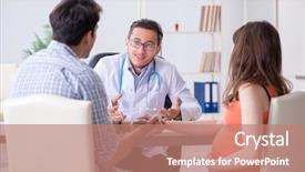  Presentation with pregnant woman doctor - Theme enhanced with unborn child - pregnant woman with her husband background and a coral colored foreground